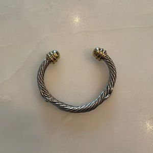Silver and gold DAVID YURMAN cord cuff bracelet